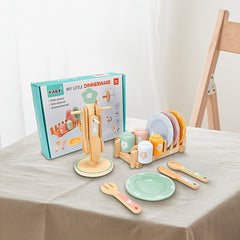 Kids Wooden Play Kitchen Set with Utensils & Food - Perfect for Ages 3-6