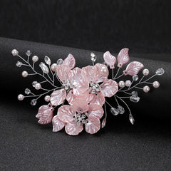 Glitter Flower Hair Comb Silver Rhinestones Butterfly & Flower Hair Clip