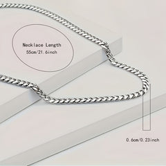 Cuban Link Chain Necklace Engraved Jewelry for Men