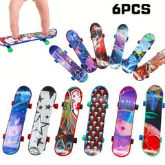 6 Pcs Mini Finger Skateboards Fun Toys for Kids Parties Halloween Christmas