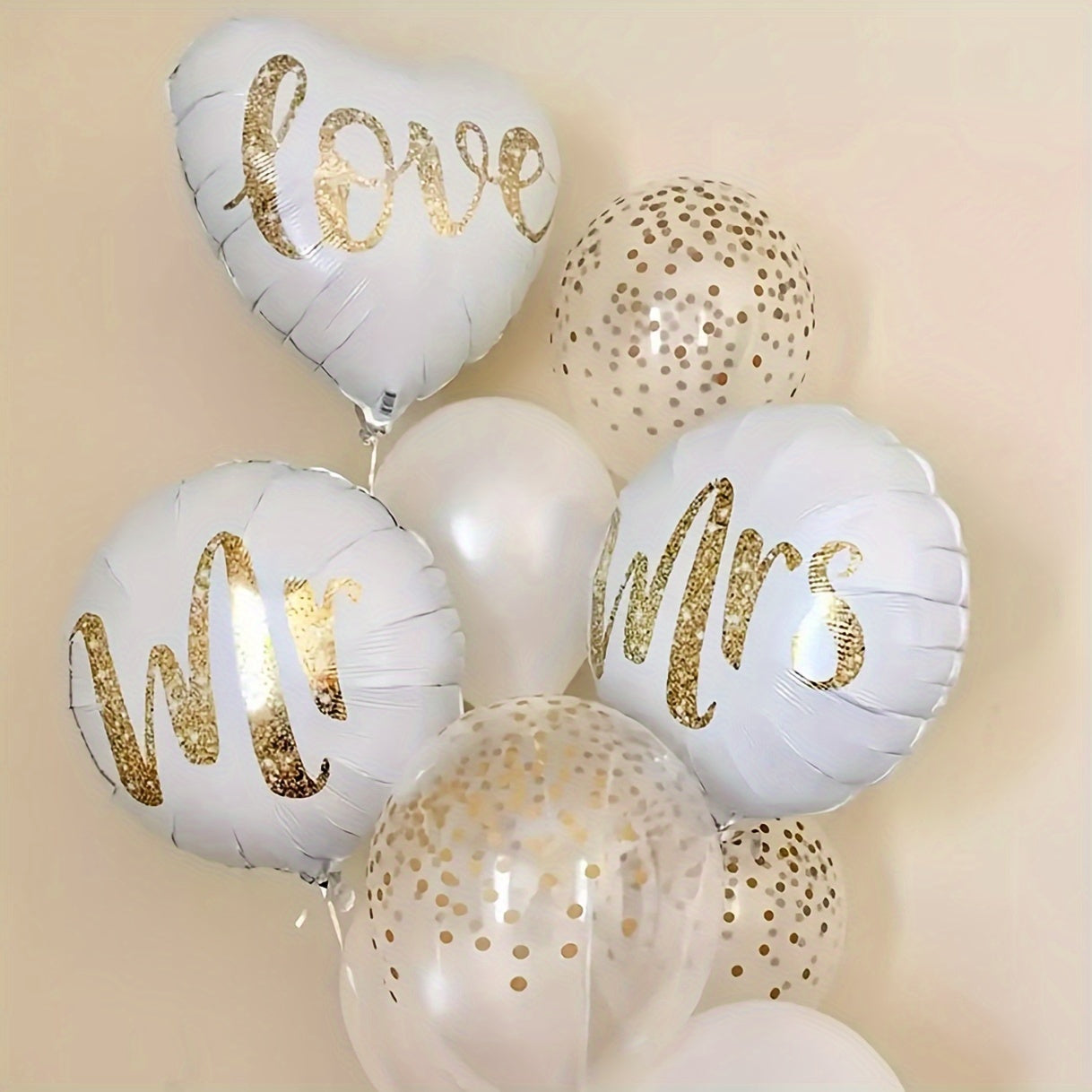 9pcs Wedding Aluminum Film Balloons Love Anniversary Decor Props