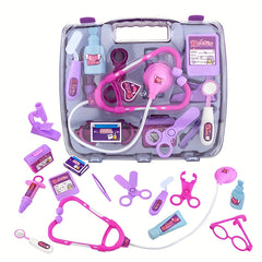 15 Piece Children's Doctor Playset & Medical Kit Pink