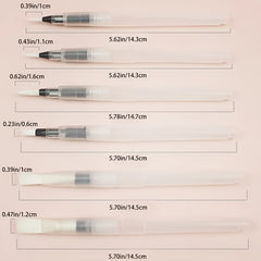 6pcs Watercolor Come Water Pen Flat Head Calligraphy Painting Practice
