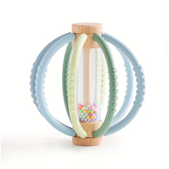 Wooden & Silicone Rattle + Colorful Sand Timer Set
