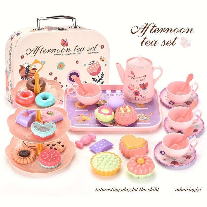 DIY Pretend Play Toy Simulation Tea Set Tableware Play House Kitchen Afternoon T
