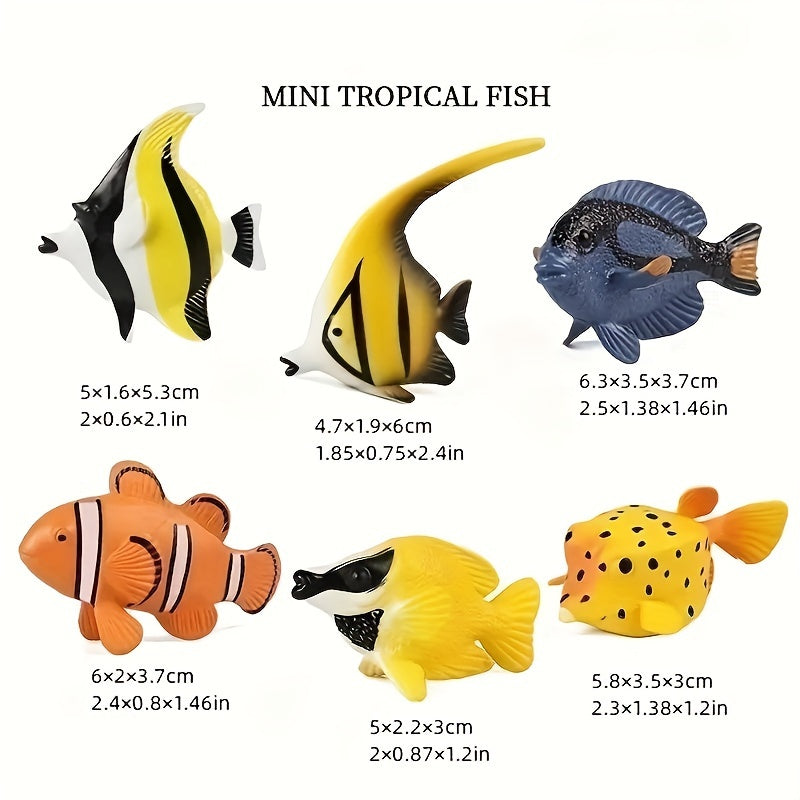 6pcs Mini Ocean Small Fish Soft Glue Children's Toys