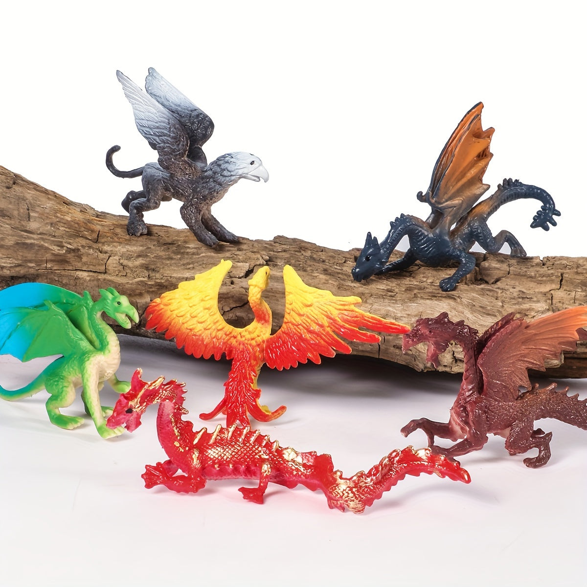 6 Pack Mini Mythical Creatures Plastic Figurines for Kids Party Favors
