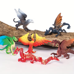 6 Pack Mini Mythical Creatures Plastic Figurines for Kids Party Favors