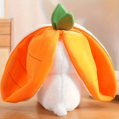 Bunny Plush Toy Transformable Carrot & Strawberry Soft Polyester Fabric