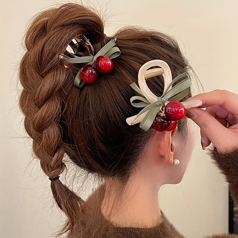 Retro Cherry Hair Claw Clip for Women Girls