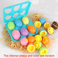 6pcs Egg Puzzle Toys Color Shapes Matching 3D Mathematics Toy Gift