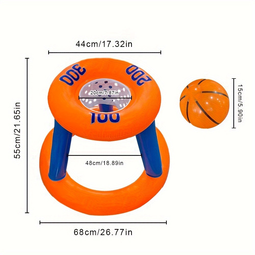 Inflatable Basketball Hoop for Pool Parties Durable PVC Mixed Colors