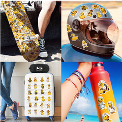 50pcs Yellow Duck Stickers for Guitar Skateboard Laptop Car Helmet
