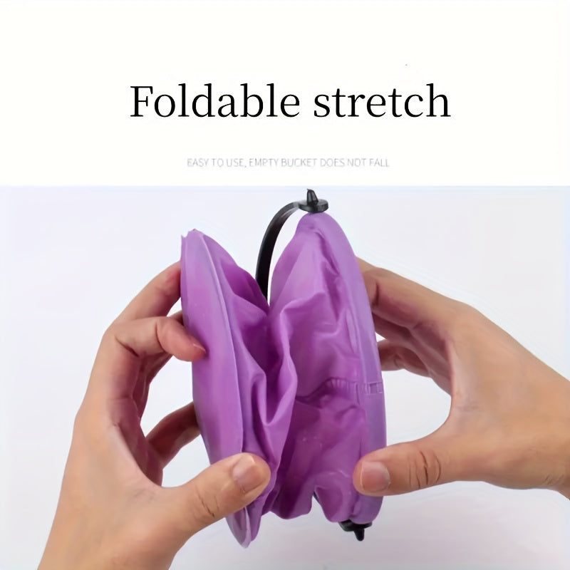 2pcs Mini Folding Beach Buckets for Kids Durable PVC Sand & Water Play