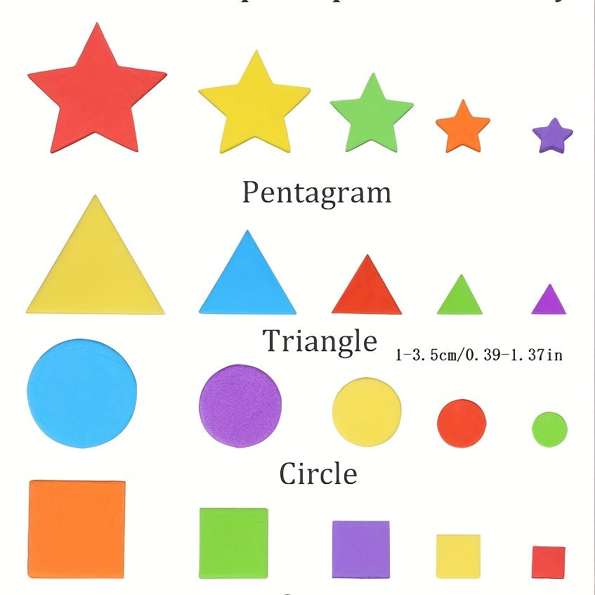 500pcs Geometric Letter Shape Foam Stickers Self-adhesive Craft Party Decoration