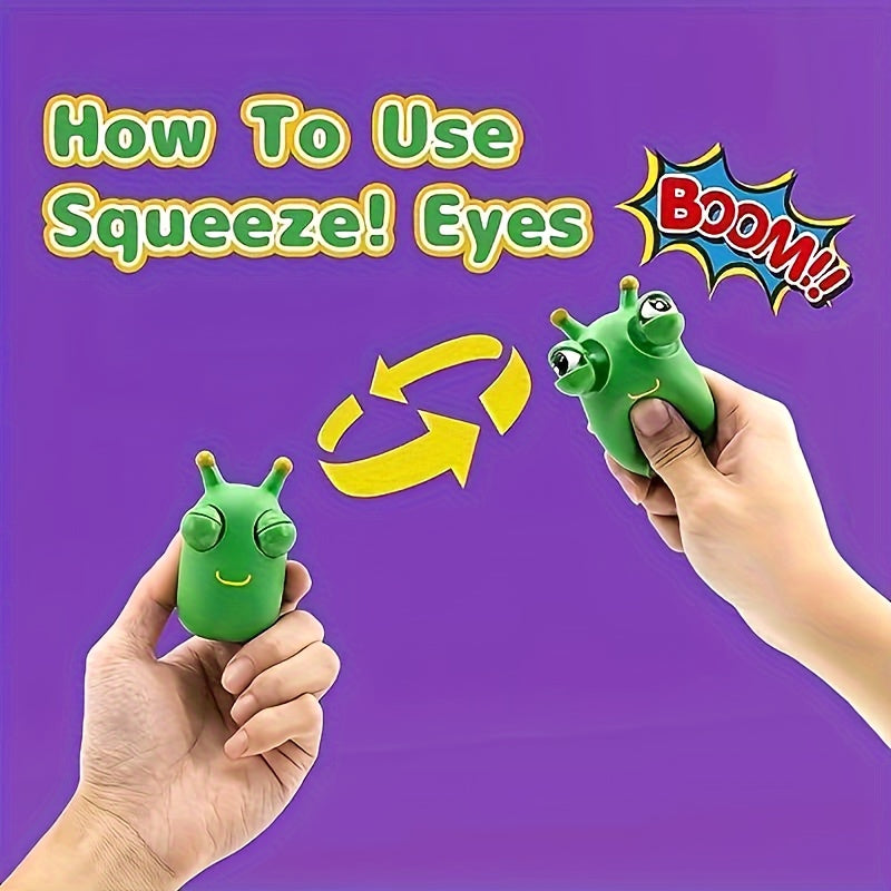 Funny Grass Worm Squeeze Toy with Green Eyes - Gadget