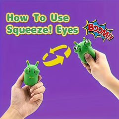 Funny Grass Worm Squeeze Toy with Green Eyes - Gadget