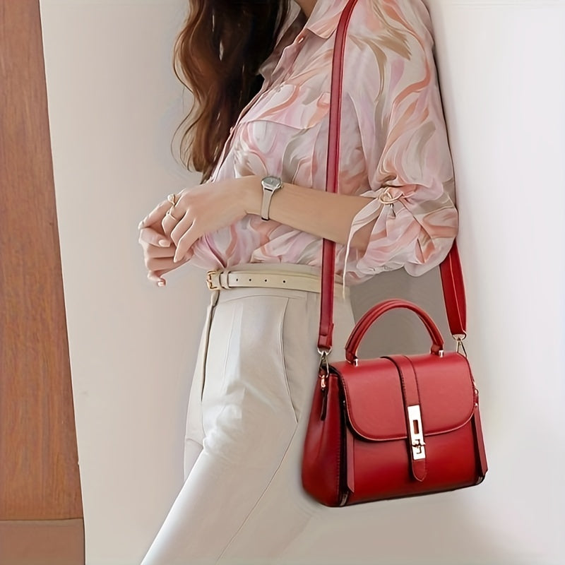 Women's Faux Leather Top Handle Bag