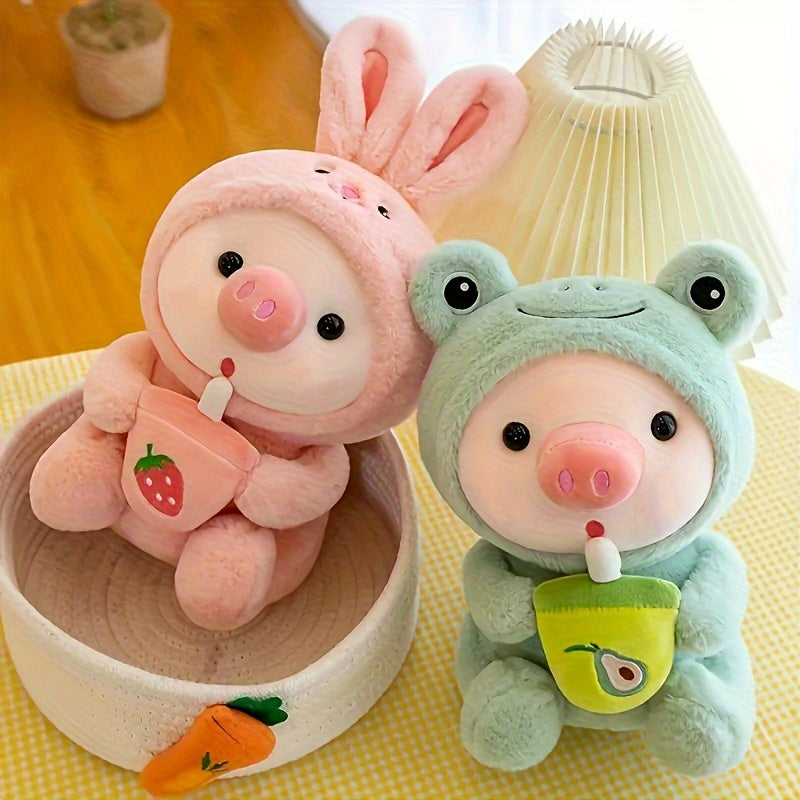 Cute Milk Tea Animal Plush Toy Pink Doll for Holiday Gift