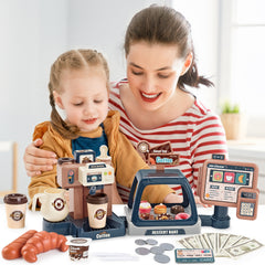 Kids Coffee Maker Play Set Dessert Shopping Toy