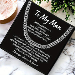 Cuban Link Chain Necklace Engraved Jewelry for Men