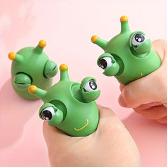 Funny Grass Worm Squeeze Toy with Green Eyes - Gadget