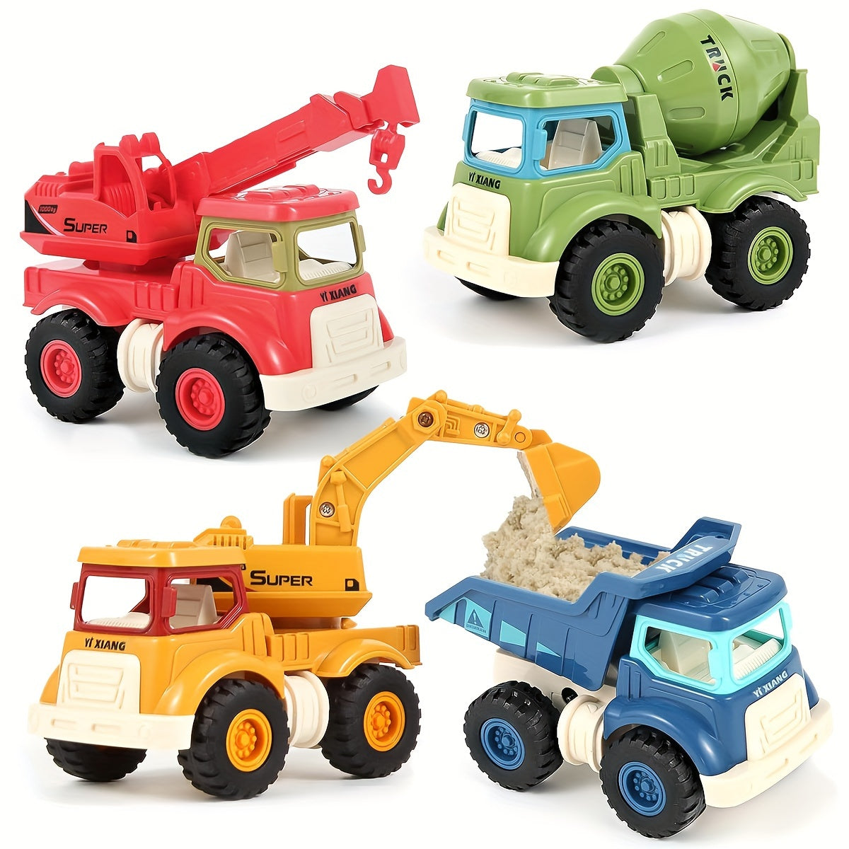 Construction Truck Toys Set for 3-6 Year Olds