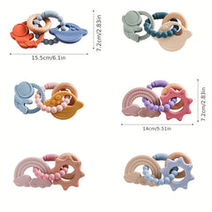 Silicone Space Three Loop Bracelet Teething Toy