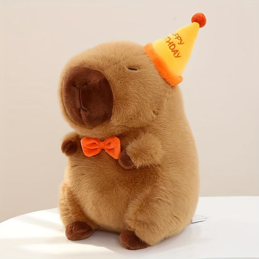 7inch Dolphin Doll Birthday Hat Capybara Plush Toy