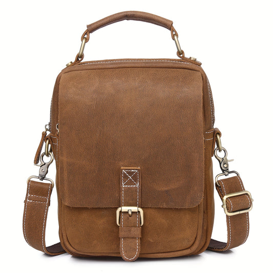Classic Vintage Leather Messenger Bag Adjustable Strap Crossbody Shoulder Bag