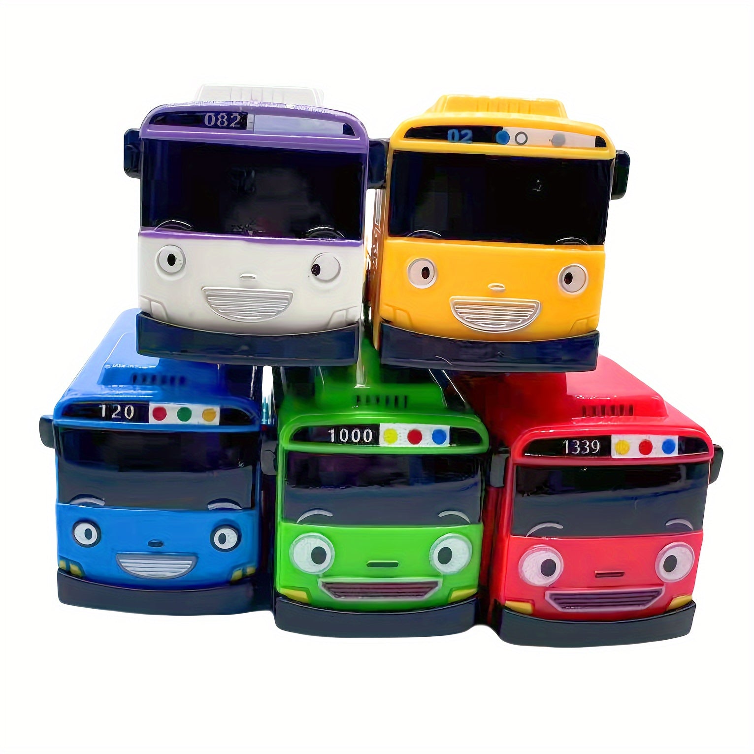 5pcs Colorful Mini Bus Set 1 64 Scale School Buses Durable Plastic Toy Vehicles