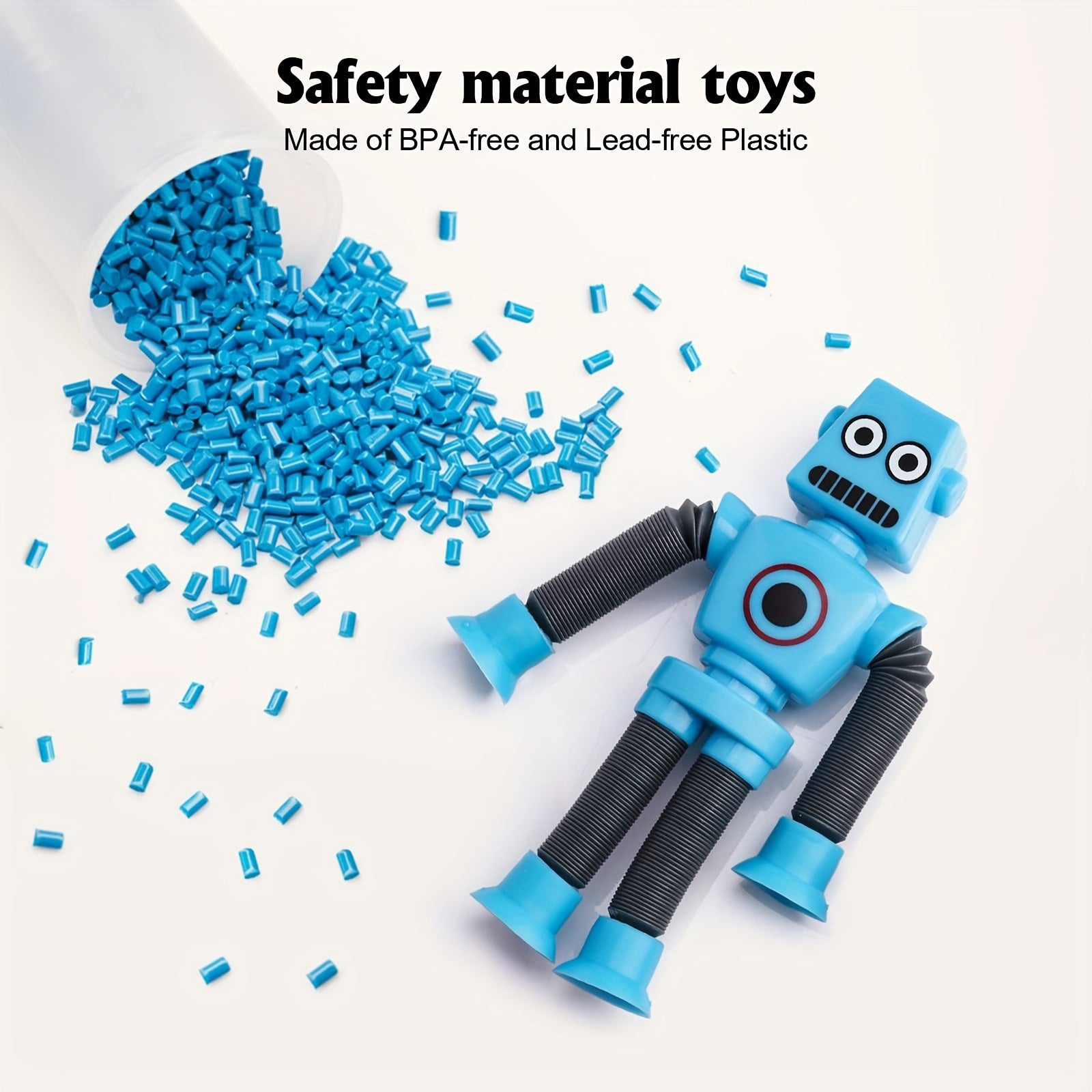 4pcs Pop Tube Sensory Toys Robot Tube, Suction Cup Robot Toys