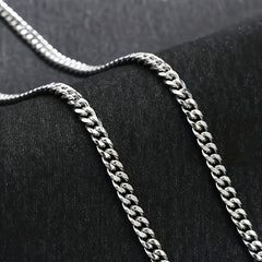 Cuban Link Chain Necklace Engraved Jewelry for Men