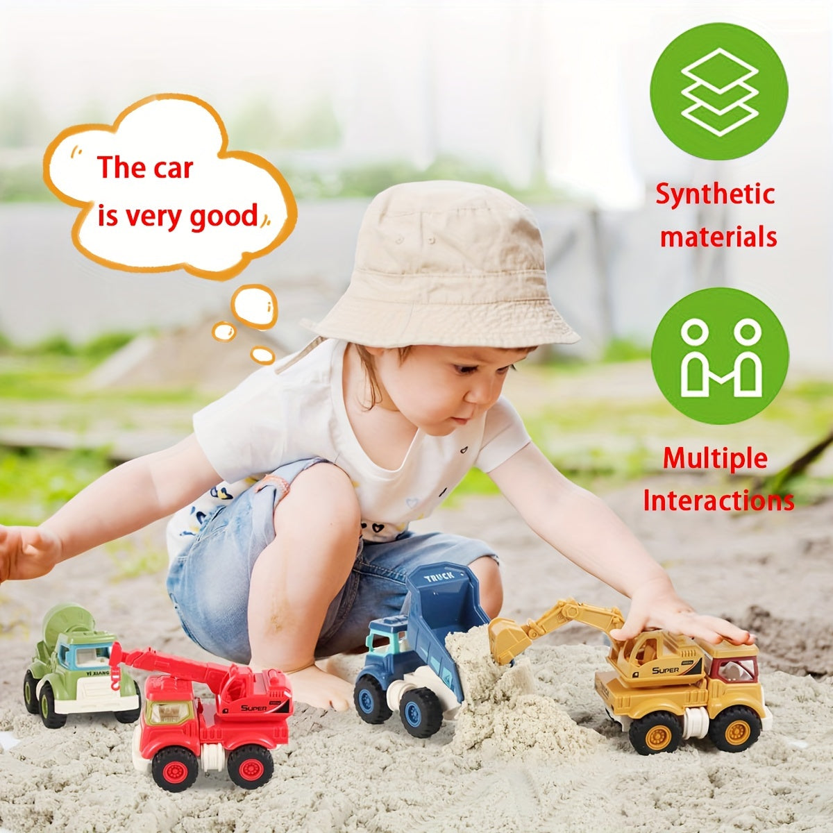 Construction Truck Toys Set for 3-6 Year Olds