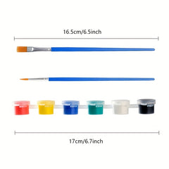 12 Acrylic Paint Set & Brushes DIY Art Kit for Halloween Christmas