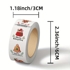 500 Christmas Roll Stickers for Laptop Envelopes Cups Seals