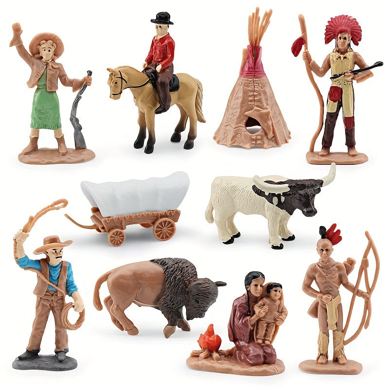 Western Cowboy Scene Model Toy Set
