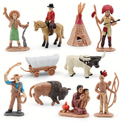 Western Cowboy Scene Model Toy Set