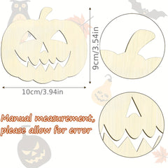 6pcs Wooden Pumpkin Halloween Decoration DIY Craft Hollow Out