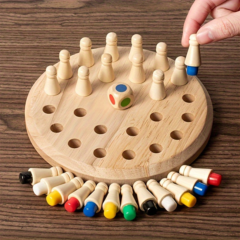 Wooden Memory Match Stick Chess Game Educational Puzzle for Kids & Adults