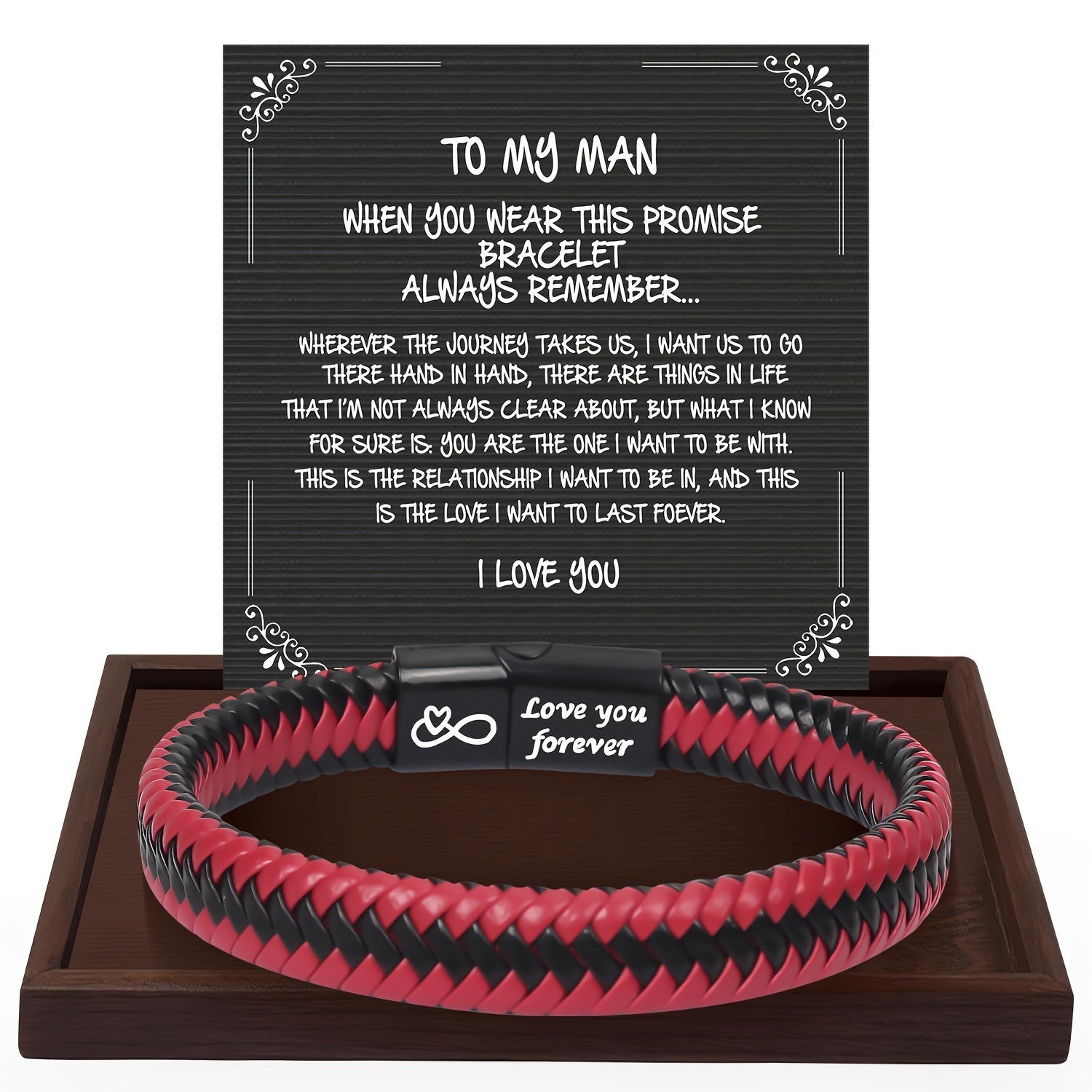 PU Leather Bracelet Christmas Gift for Man - Birthday Gift for Uncle Father Husb