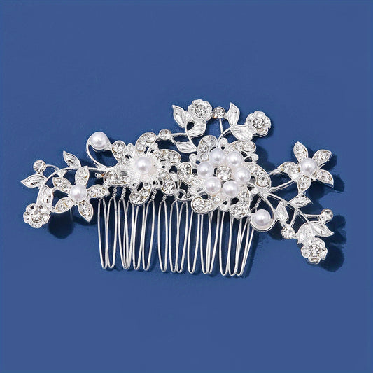 Bride Wedding Hair Comb Pearl Rhinestones Head Accessories