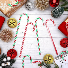 Set of 10 Acrylic Candy Cane Ornaments Christmas Tree Hanging Decorations