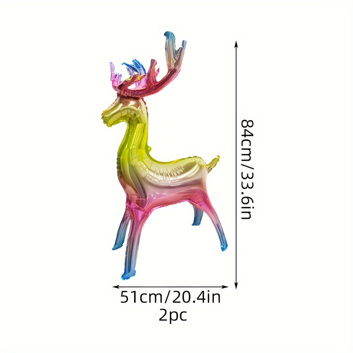 2pcs Golden Reindeer Balloons Large Foil Xmas Winter