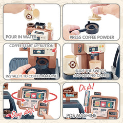 Kids Coffee Maker Play Set Dessert Shopping Toy