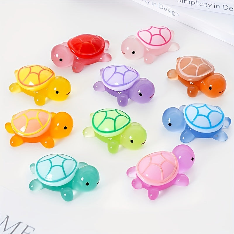 50pcs Mini Turtle Night Light Toy Set with Gift Bag Resin Duck Realistic Party