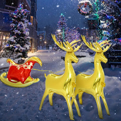 2pcs Golden Reindeer Balloons Large Foil Xmas Winter