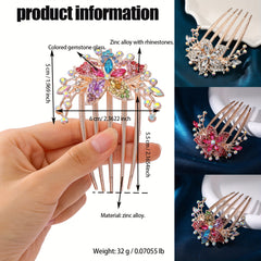 Vintage Rhinestone Hair Comb for Women Elegant Princess Style