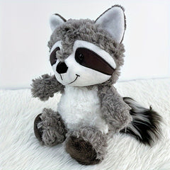 Cute Raccoon Plush Pillow Soft Polyester Stuffed Animal Toy with Long Tail