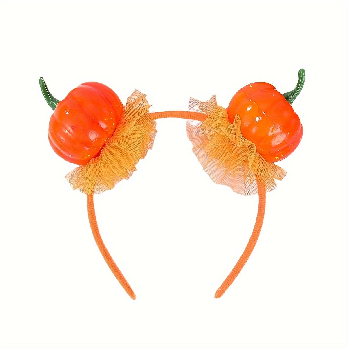 Halloween Pumpkin Headband with Tulle Accents